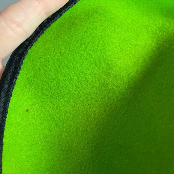 Vintage Felt Wool Hat Women Bright Green Black Velvet Brim Halloween Costume - Picture 6 of 14